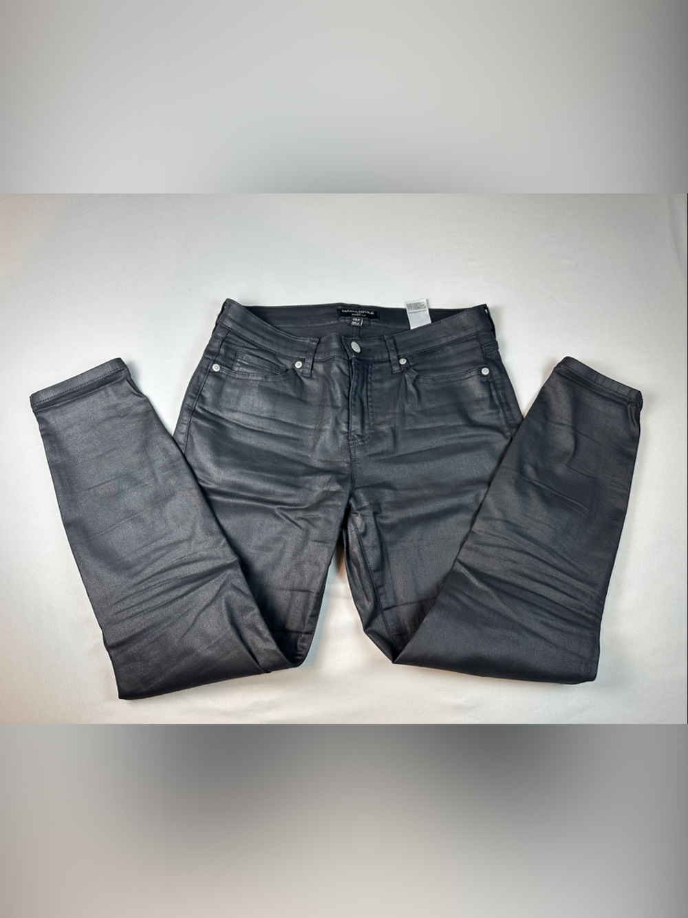Banana Republic Black Coated Women’s Pants Shiny Size 28 6